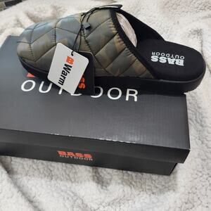 NIB BASS OUTDOOR Men's Puffer Slide Slipper Green CAMO    size 8